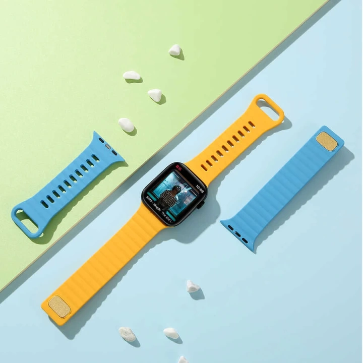 Apple Watch Ultra 2 49mm Redclick Krd-73 Şeritli Ultra Hafif Silikon Kordon