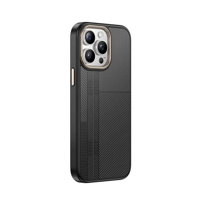 Apple iPhone 15 Pro Max Kılıf M-safe Şarj Özellikli Karbon Fiber Görünümlü Redclick Antina Kapak