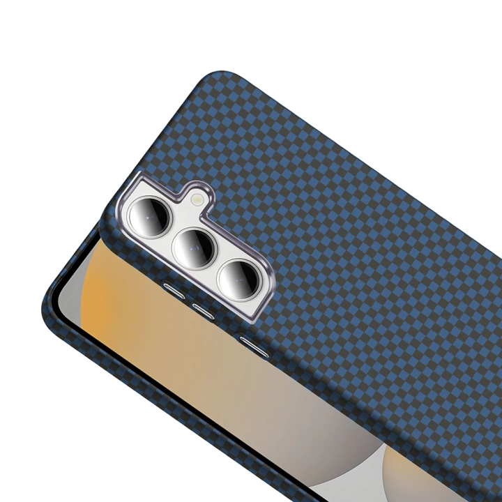 Galaxy S24 FE Kılıf M-safe Şarj Özellikli Karbon Fiber Görünümlü Redclick Gros Kapak