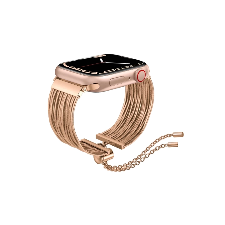 Apple Watch 10 42mm Redclick KRD-137 Metal Hasır Bilezik Kadın Kordon