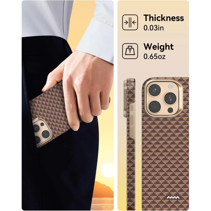 Apple iPhone 16 Pro Max Kılıf M-safe Şarj Özellikli Raptic Aramid Skin Origin Serisi Kapak