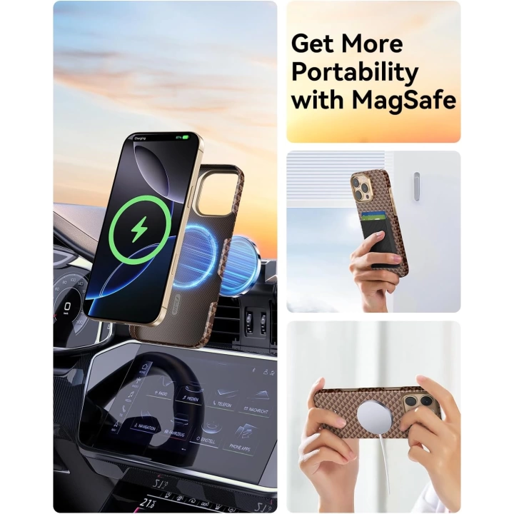 Apple iPhone 16 Pro Max Kılıf M-safe Şarj Özellikli Raptic Aramid Skin Origin Serisi Kapak