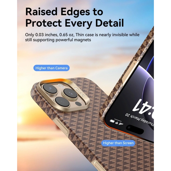 Apple iPhone 16 Pro Max Kılıf M-safe Şarj Özellikli Raptic Aramid Skin Origin Serisi Kapak