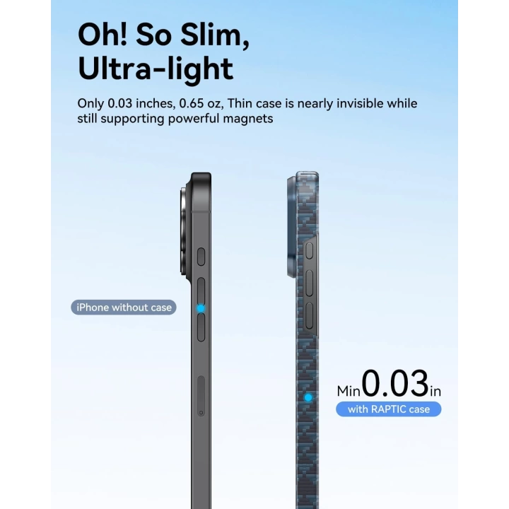 Apple iPhone 16 Pro Max Kılıf M-safe Şarj Özellikli Raptic Aramid Skin Origin Serisi Kapak