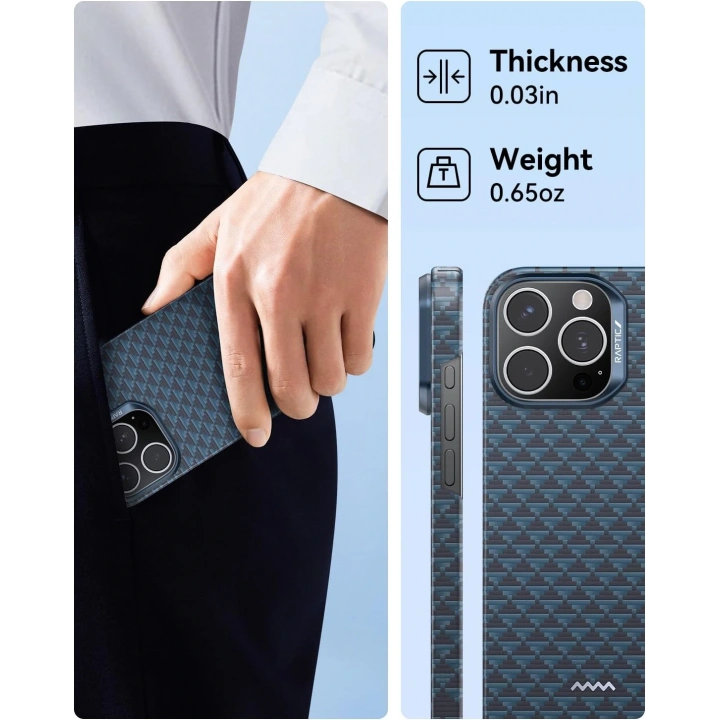 Apple iPhone 16 Pro Max Kılıf M-safe Şarj Özellikli Raptic Aramid Skin Origin Serisi Kapak