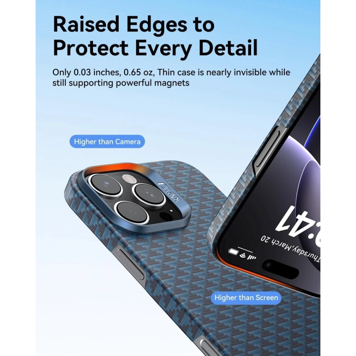 Apple iPhone 16 Pro Max Kılıf M-safe Şarj Özellikli Raptic Aramid Skin Origin Serisi Kapak
