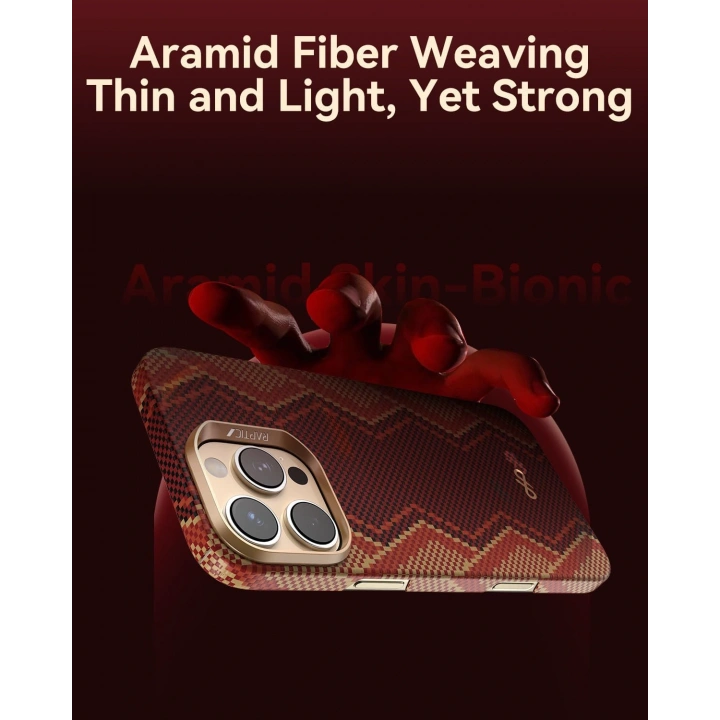 Apple iPhone 16 Pro Max Kılıf M-safe Şarj Özellikli Raptic Aramid Skin Bionic Serisi Kapak