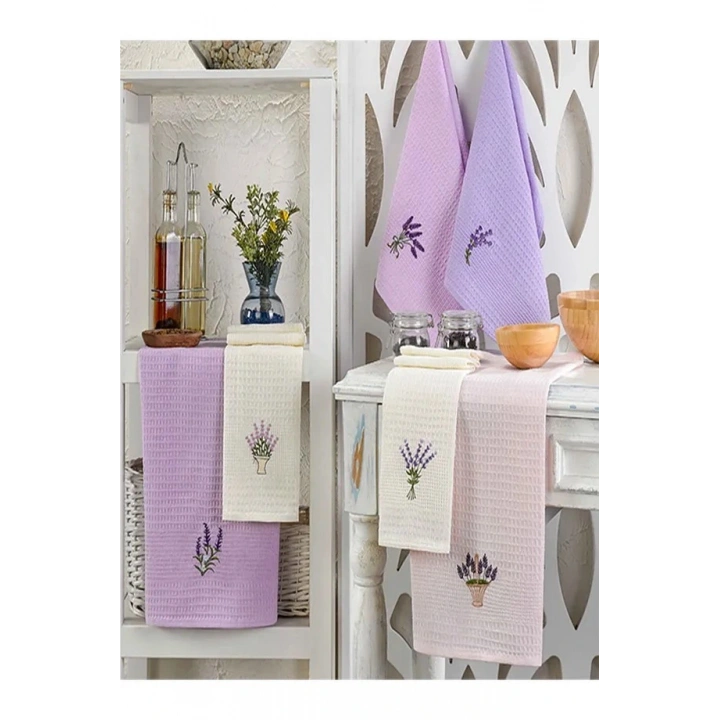6 Parça %100 Pamuk 40 x 60cm Desenli Mutfak Havlusu Seti Mutfak Kurulama Bezi Seti