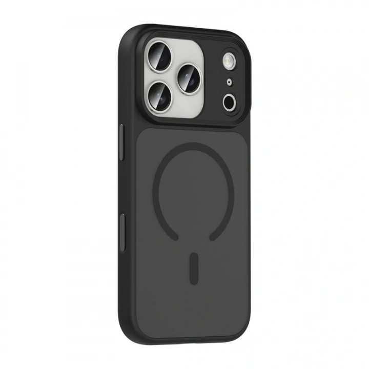 Apple iPhone 17 Pro Max Kılıf Mat Arka Yüzey Wireless Şarj Özellikli Redclick Flet M-safe Kapak