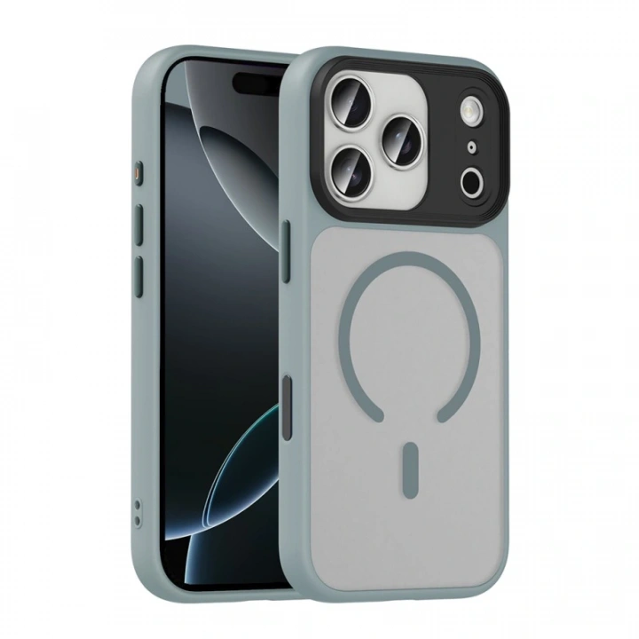 Apple iPhone 17 Pro Max Kılıf Mat Arka Yüzey Wireless Şarj Özellikli Redclick Flet M-safe Kapak