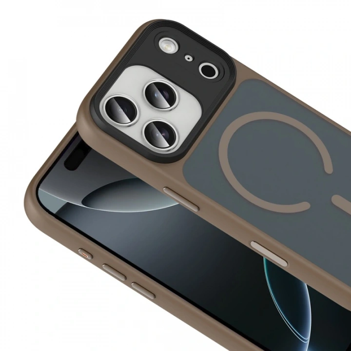 Apple iPhone 17 Pro Max Kılıf Mat Arka Yüzey Wireless Şarj Özellikli Redclick Flet M-safe Kapak