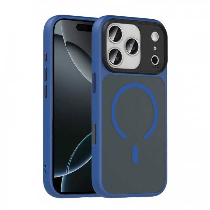 Apple iPhone 17 Pro Max Kılıf Mat Arka Yüzey Wireless Şarj Özellikli Redclick Flet M-safe Kapak