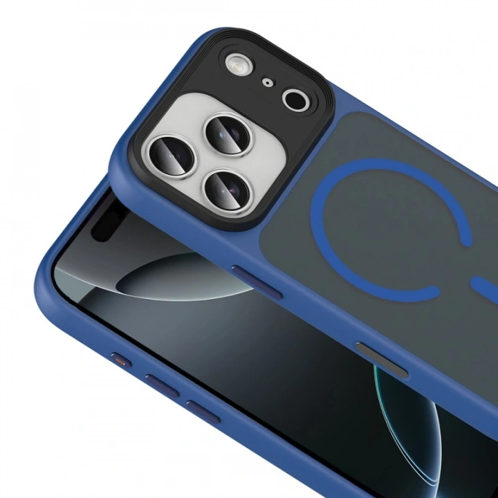 Apple iPhone 17 Pro Max Kılıf Mat Arka Yüzey Wireless Şarj Özellikli Redclick Flet M-safe Kapak