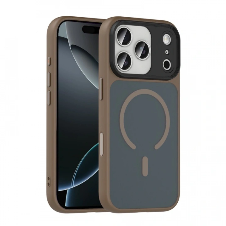Apple iPhone 17 Pro Kılıf Mat Arka Yüzey Wireless Şarj Özellikli Redclick Flet M-safe Kapak