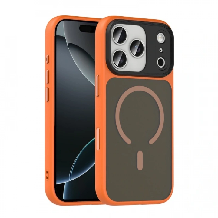 Apple iPhone 17 Pro Kılıf Mat Arka Yüzey Wireless Şarj Özellikli Redclick Flet M-safe Kapak