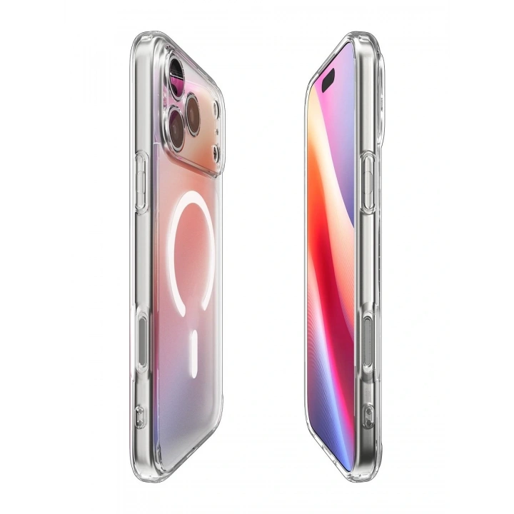 Apple iPhone 17 Pro Max Kılıf Sararmayan M-safe Şarj Özellikli Şeffaf Kamera Çerçeveli Porto Kapak