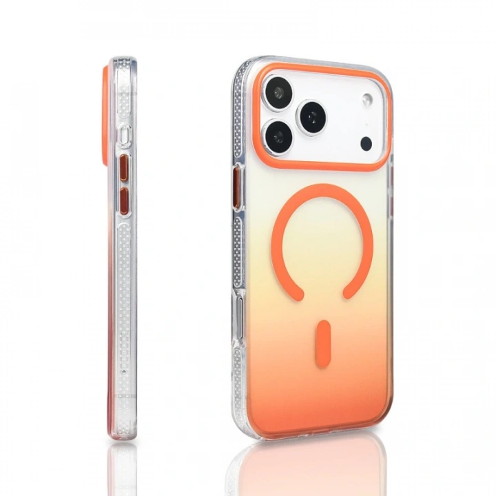 Apple iPhone 17 Pro Max Kılıf M-safe Şarj Özellikli Transparan Renk Geçişli Redclick Toros Kapak