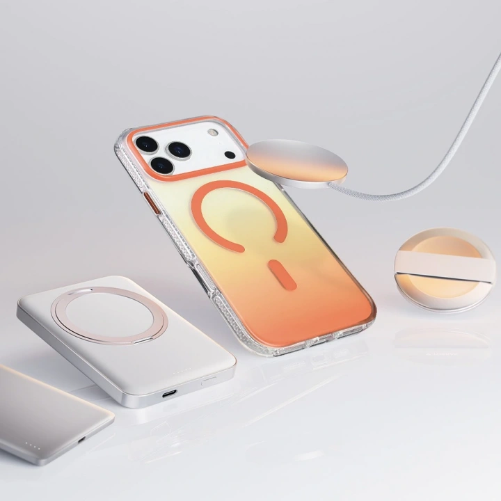 Apple iPhone 17 Pro Max Kılıf M-safe Şarj Özellikli Transparan Renk Geçişli Redclick Toros Kapak