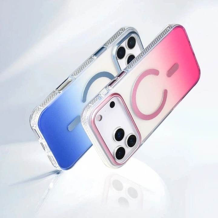 Apple iPhone 17 Pro Kılıf M-safe Şarj Özellikli Transparan Renk Geçişli Redclick Toros Kapak