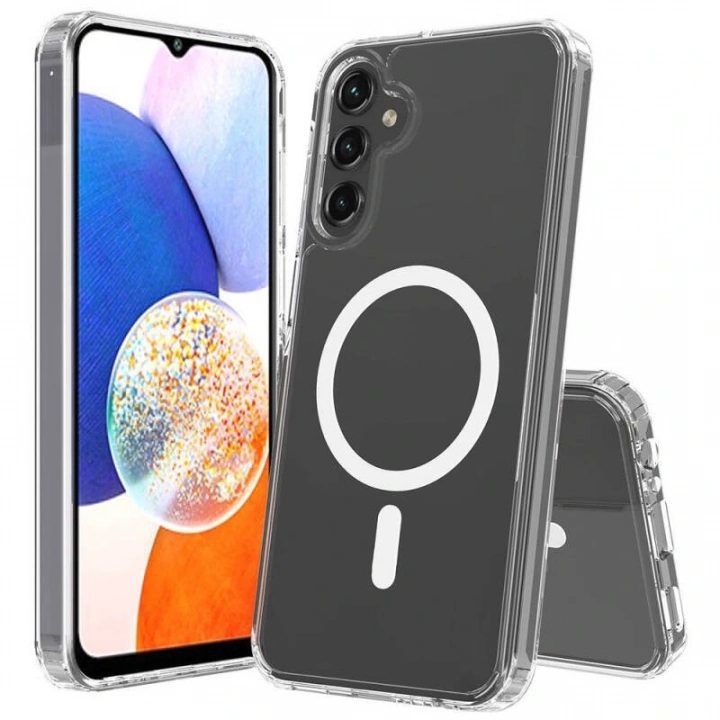 Galaxy S25 FE Kılıf M-safe Şarj Özellikli Şeffaf Sert PC Redclick Embos Kapak