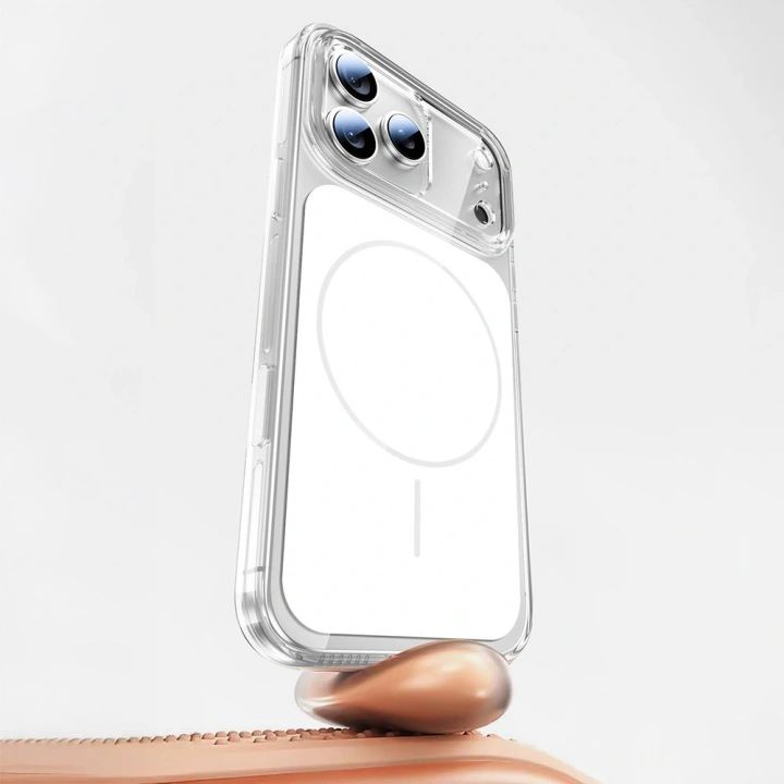Apple iPhone 17 Pro Max Kılıf Redclick M-safe Şarj Özellikli Şeffaf Kamera Kontrol Butonlu Lugano Kapak