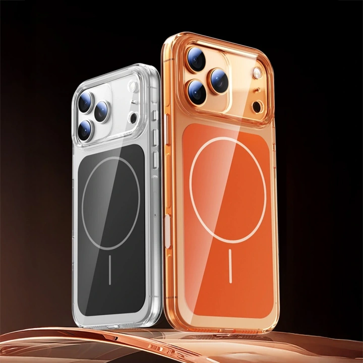 Apple iPhone 17 Pro Max Kılıf Redclick M-safe Şarj Özellikli Şeffaf Kamera Kontrol Butonlu Lugano Kapak