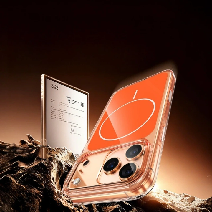 Apple iPhone 17 Pro Max Kılıf Redclick M-safe Şarj Özellikli Şeffaf Kamera Kontrol Butonlu Lugano Kapak