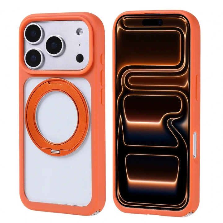 Apple iPhone 17 Pro Max Kılıf M-Safe Şarj Özellikli Standlı Redclick Piza Silikon Kapak