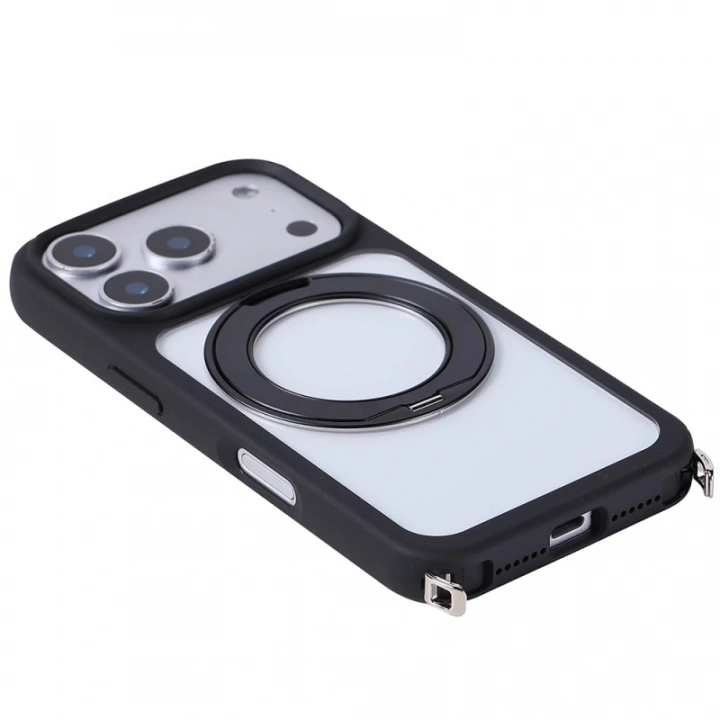 Apple iPhone 17 Pro Max Kılıf M-Safe Şarj Özellikli Standlı Redclick Piza Silikon Kapak