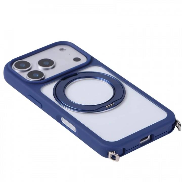 Apple iPhone 17 Pro Kılıf M-Safe Şarj Özellikli Standlı Redclick Piza Silikon Kapak