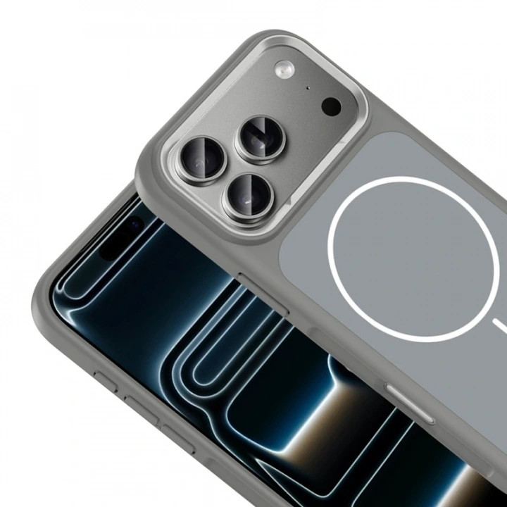 Apple iPhone 17 Pro Max Kılıf M-Safe Şarj Özellikli Metal Kamera Çerçeveli Redclick Sanremo Silikon Kapak