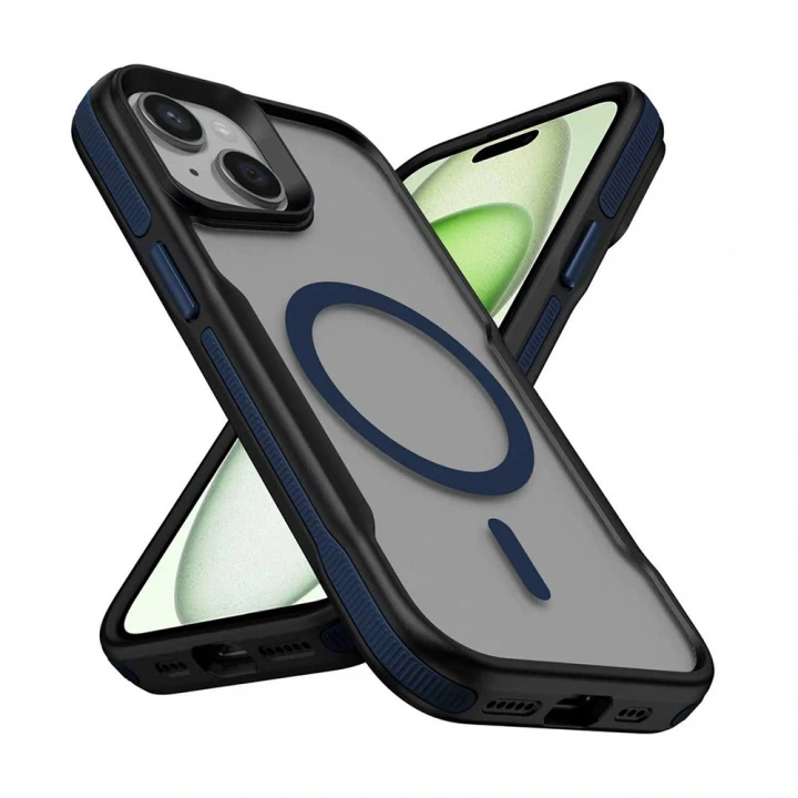 Apple iPhone 13 Kılıf Magsafe Şarj Özellikli Military Airbag Airbag Şeritli Redclick Lamer Kapak