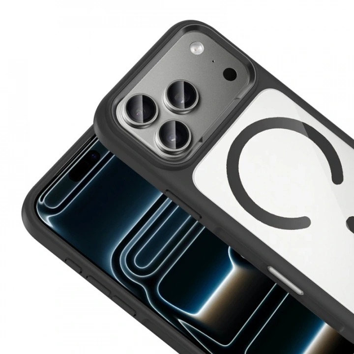 Apple iPhone 17 Pro Kılıf M-Safe Şarj Özellikli Metal Kamera Çerçeveli Redclick Tiko Kapak