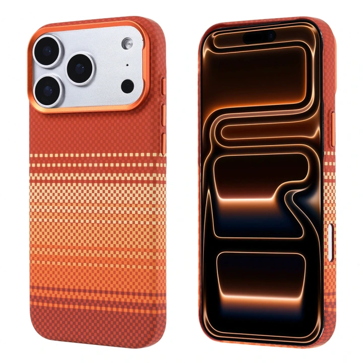 Apple iPhone 17 Pro Max Kılıf M-safe Şarj Özellikli Karbon Fiber Görünümlü Redclick Nekst Kapak