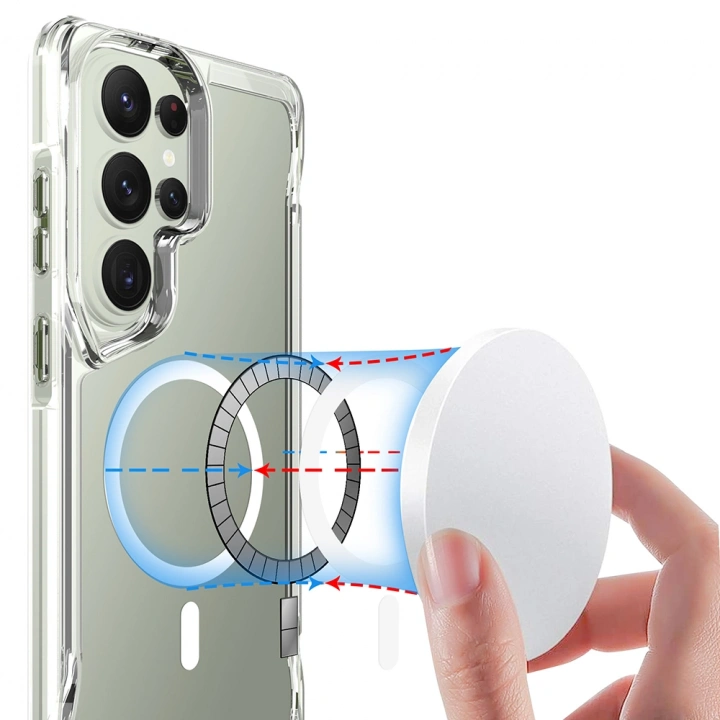 Galaxy S26 Ultra Kılıf Redclick M-safe Şarj Özellikli T-Max M-safe Kapak