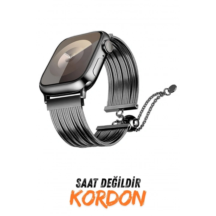 Apple Watch 10 11 46mm Redclick KRD-137 Metal Hasır Bilezik Kadın Kordon