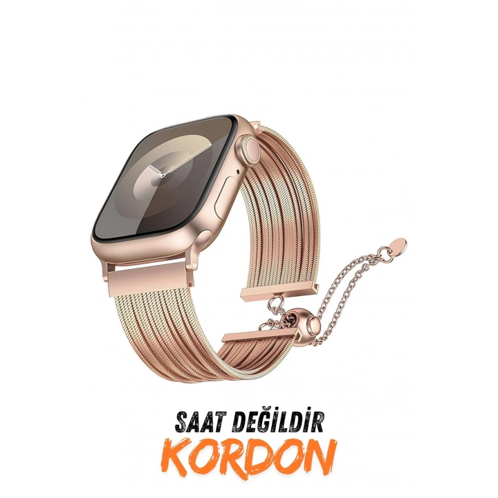 Apple Watch 10 11 46mm Redclick KRD-137 Metal Hasır Bilezik Kadın Kordon