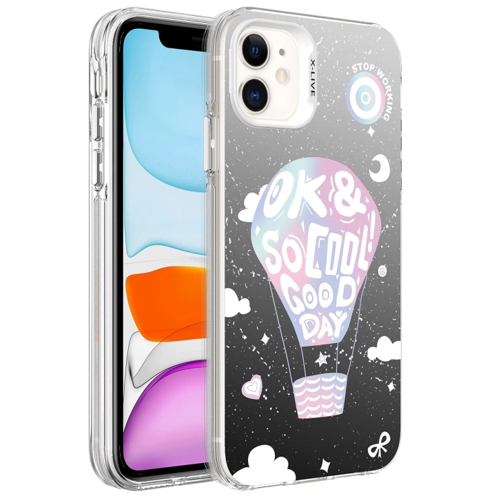 Apple iPhone 11 Kılıf Desenli Redclick Silver Sert Kapak