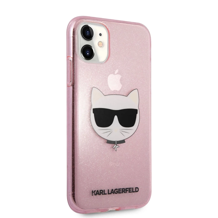 Apple iPhone 11 Kılıf Karl Lagerfeld Transparan Choupette Head Dizayn Kapak