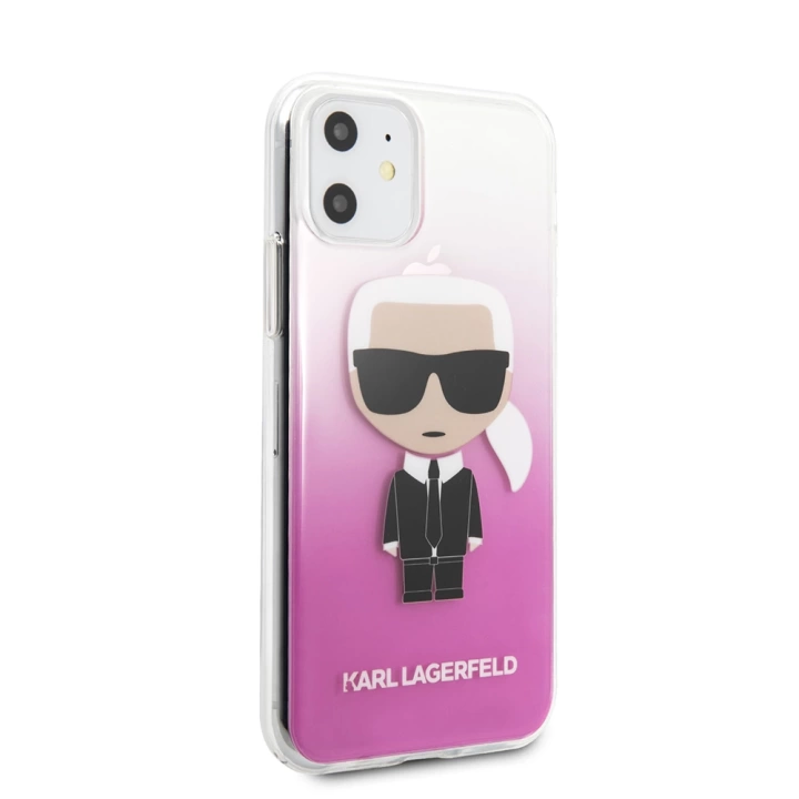 Apple iPhone 11 Kılıf Karl Lagerfeld Yarı Transparan Karl Dizayn Kapak