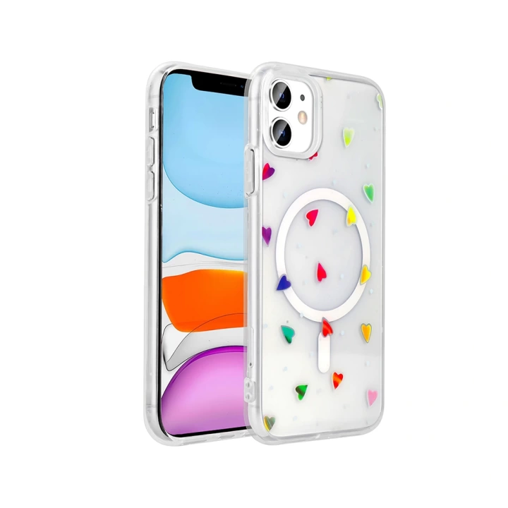 Apple iPhone 11 Kılıf M-Safe Şarj Özellikli Şeffaf Redclick Folk Sert Kapak
