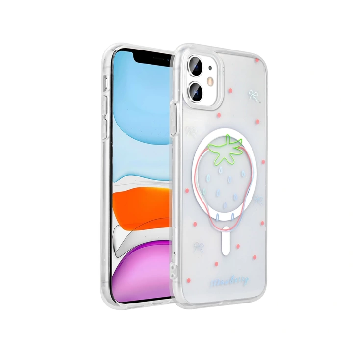 Apple iPhone 11 Kılıf M-Safe Şarj Özellikli Şeffaf Redclick Folk Sert Kapak