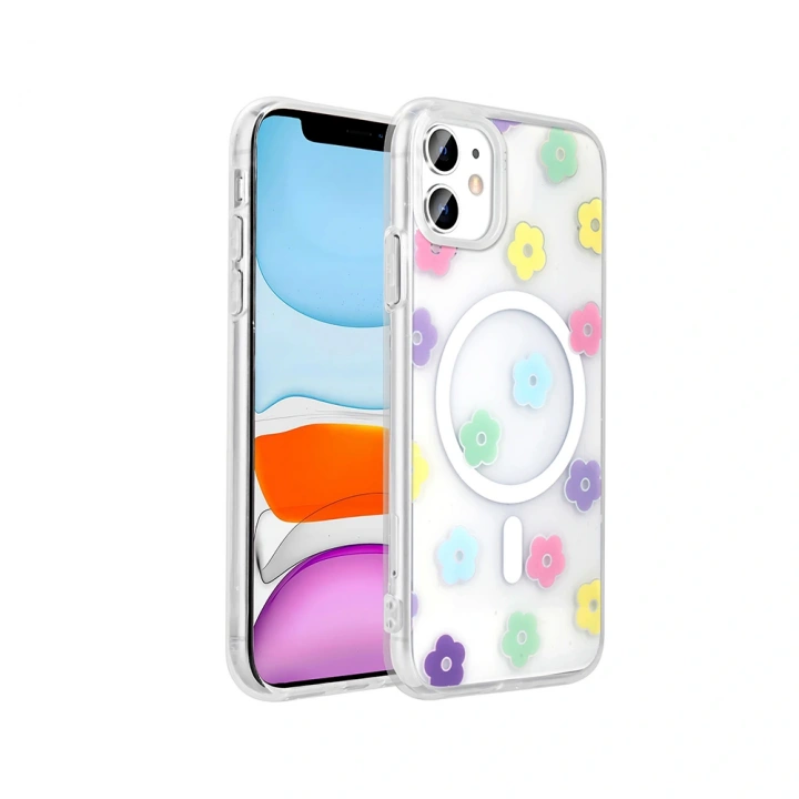 Apple iPhone 11 Kılıf M-Safe Şarj Özellikli Şeffaf Redclick Folk Sert Kapak