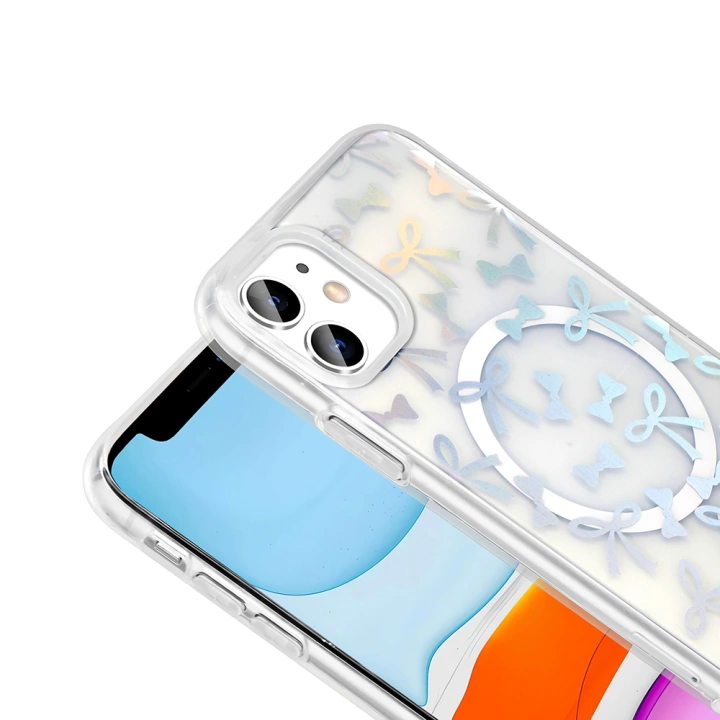 Apple iPhone 11 Kılıf M-Safe Şarj Özellikli Şeffaf Redclick Folk Sert Kapak