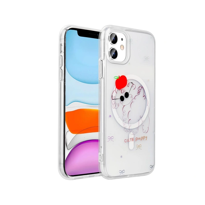 Apple iPhone 11 Kılıf M-Safe Şarj Özellikli Şeffaf Redclick Folk Sert Kapak