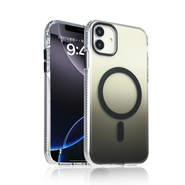 Apple iPhone 11 Kılıf M-safe Şarj Özellikli Transparan Renk Geçişli Redclick Toros Kapak