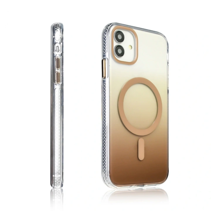 Apple iPhone 11 Kılıf M-safe Şarj Özellikli Transparan Renk Geçişli Redclick Toros Kapak