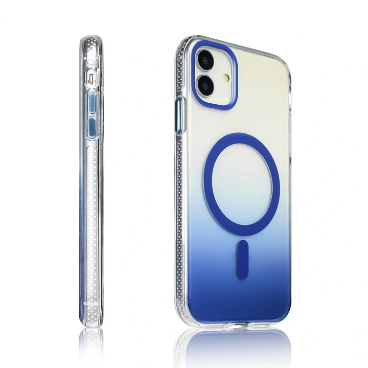 Apple iPhone 11 Kılıf M-safe Şarj Özellikli Transparan Renk Geçişli Redclick Toros Kapak