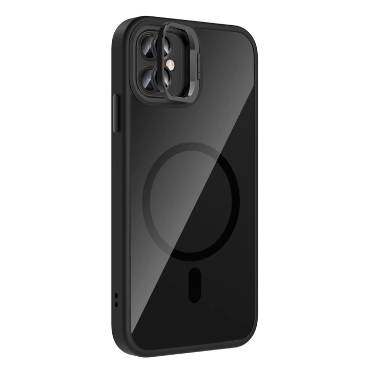 Apple iPhone 11 Kılıf Standlı ve Kamera Lens Hediyeli M-Safe Şarj Özellikli Redclick Etro Kapak
