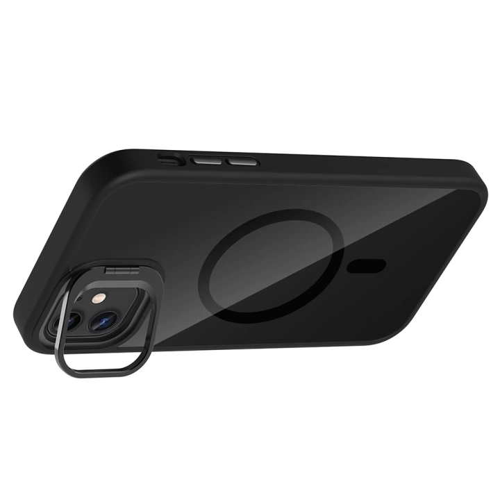 Apple iPhone 11 Kılıf Standlı ve Kamera Lens Hediyeli M-Safe Şarj Özellikli Redclick Etro Kapak